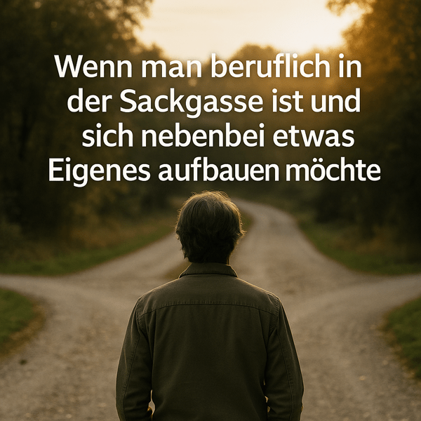 Wenn man beruflich in der Sackgasse ist und sich nebenbei etwas Eigenes aufbauen möchte