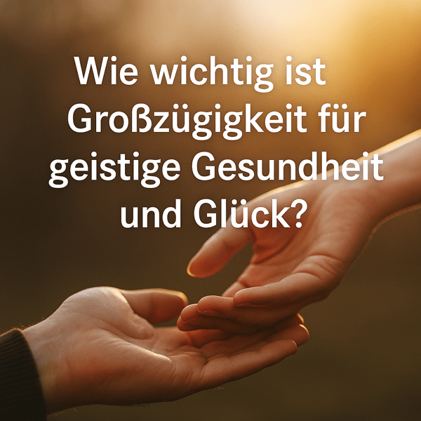 Wie wichtig ist Großzügigkeit für geistige Gesundheit und Glück?